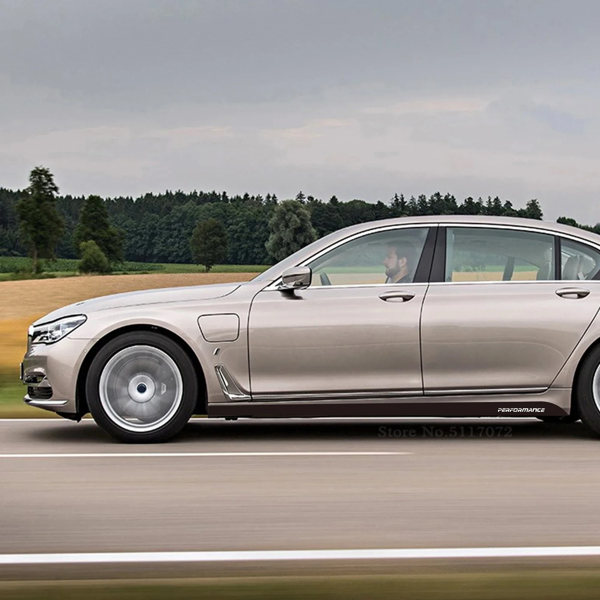 Фото Для BMW F01 F02 G11 G12 7 серии F03 F04 760 M Performance дверная боковая полоса юбка наклейка на капот автомобиля зеркало заднего вида наклейка на капот №4