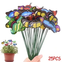 2022jmt25pcs butterflies garden yard planter colorful whimsical butterfly stakes decoration home outdoor flower pots decor suppl