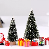 1 pc artificial christmas tree figurine sisal silk cedar pine tree mini miniature micro landscape new year fairy garden decor