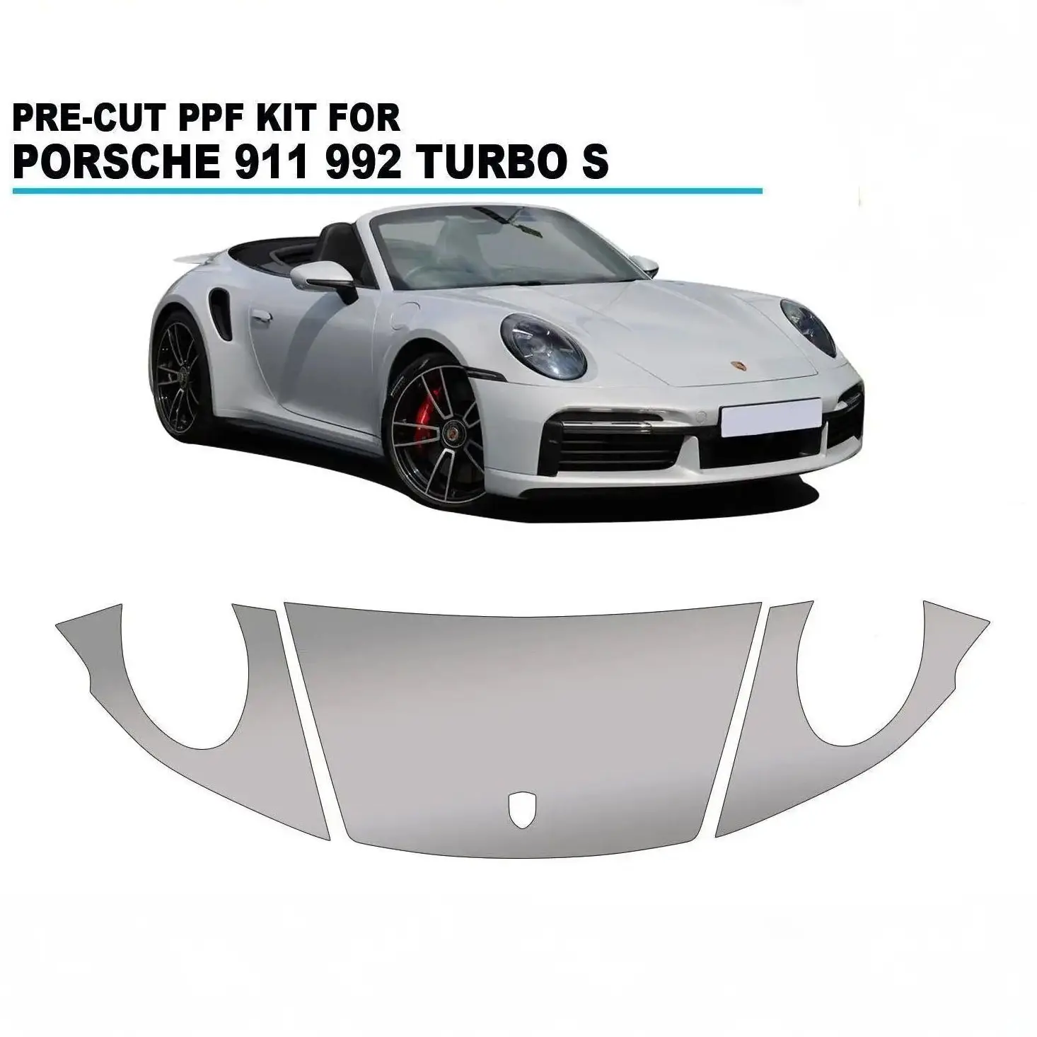 Фото Защитная пленка из TPU 8.5Mil для Porsche 911 992 Turbo S 2020-UP, предварительно вырезанный комплект PPF, прозрачная защитная пленка для кузова автомобиля, устойчивая к царапинам. №1