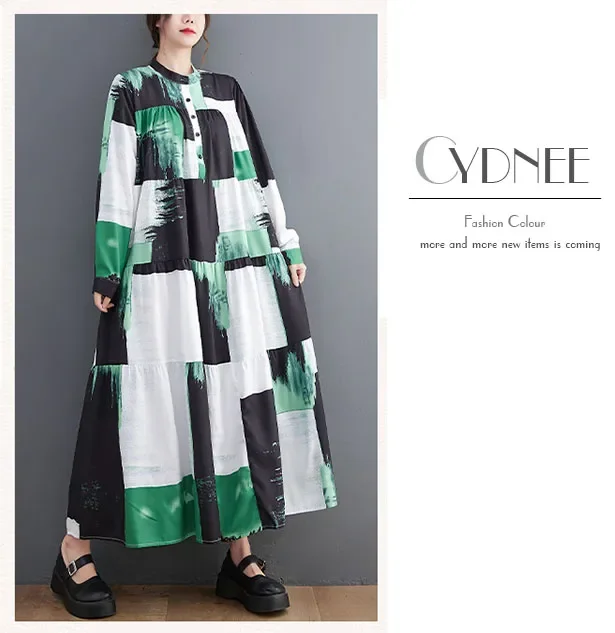 Оранжево-зеленые многослойные платья с длинным рукавом стильное платье-рубашка