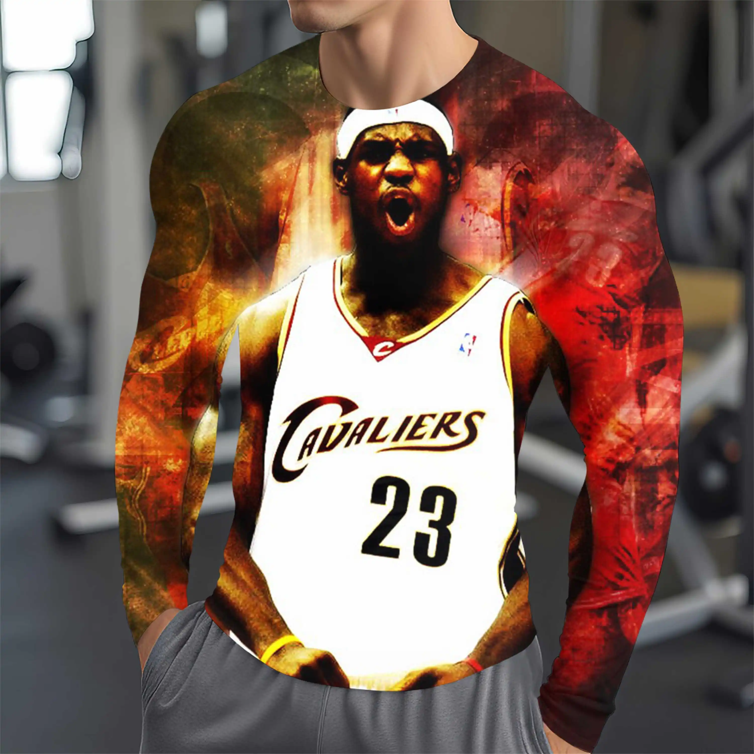 Футбольный Топ С Длинными Рукавами И 3D-принтом Lebron Модная Спортивная Одежда