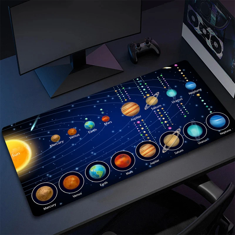 

Large Mouse Pad 900x400 Gaming Accessories Solar System Planets Computer Mousepad Anime Pc Cabinet Games Gamer Keyboard Desk Mat