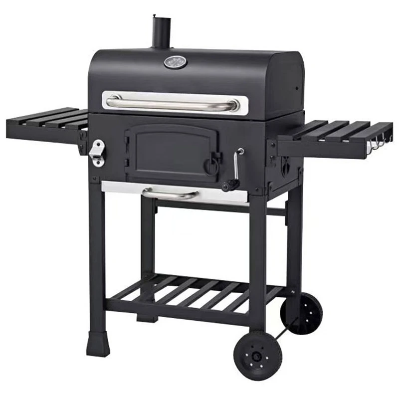 

HQCG1-07C Large Barbecue Grill multifunction Free Installation Handle Folding Black Backyard Charcoal Grill