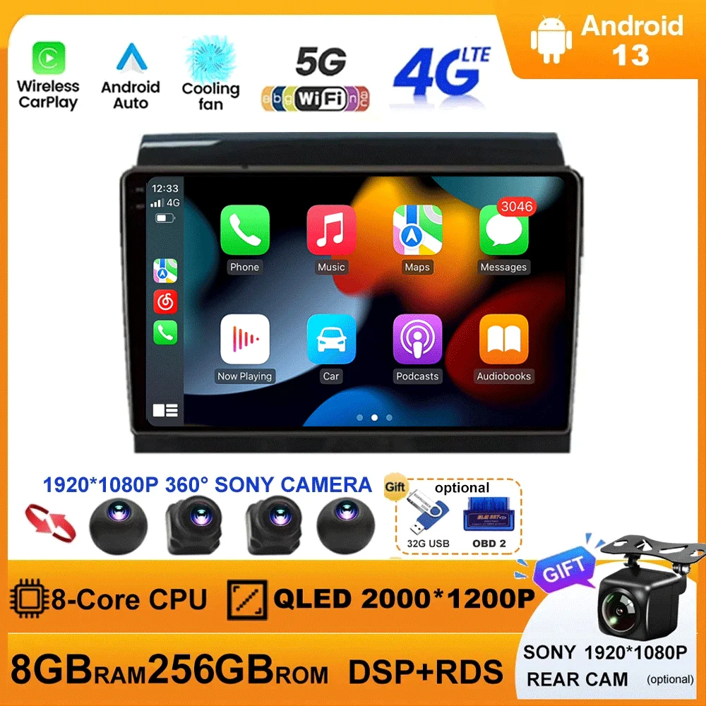 

Android 13 для Fiat Ducato Peugeot Boxer Citroen Jumper 2 2006-2022 автомобильное радио, мультимедийная навигация GPS WIFI GPS