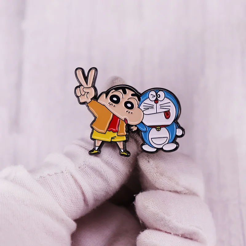 Японский мультфильм Shinchan и Doraemon брошь эмалированный штифт Friends подарок - купить