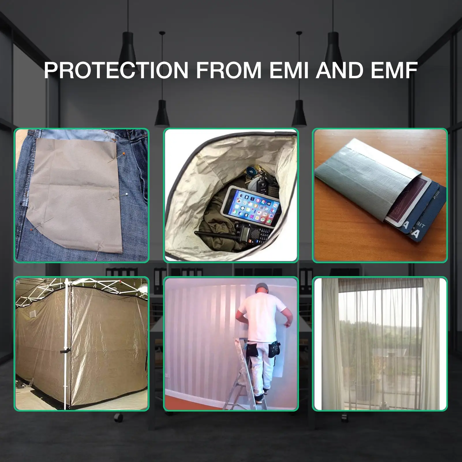 

Ткань Faraday RFID EMF Экранирование анти-излучение никель медь Faraday ткань RFID Wifi RF