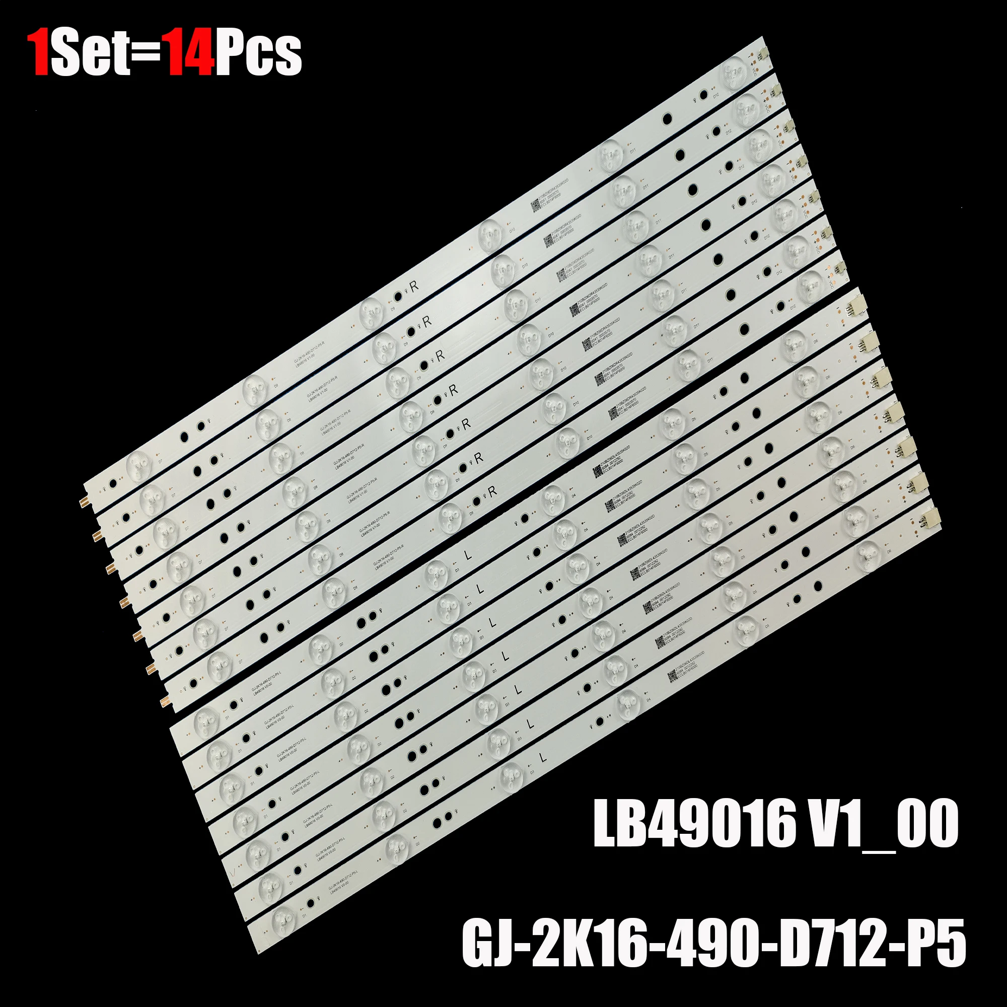 Новая светодиодная лента для подсветки 49PUS6551 GJ-2K16-490-D712-P5-L R 01N21 01N22 TPT490U2 49PUS6401 49PUH6101 LB49016 49PUT6401 49C1080N