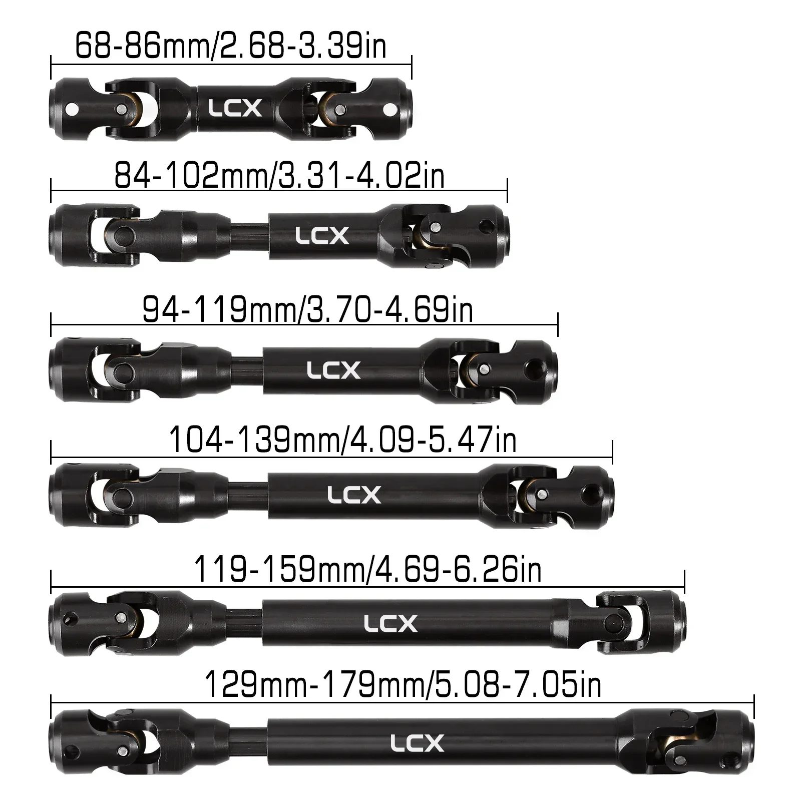 Фото Усиленный стальной приводной вал LCX Racing для радиоуправляемых краулеров 1/10 Axial SCX10 II III 90046, Traxxas TRX4 TRX6, Redcat Gen8 №2