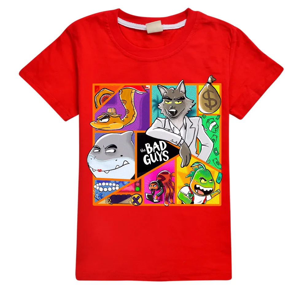 

Хлопковая футболка с принтом «Плохие парни» для девочек и мальчиков