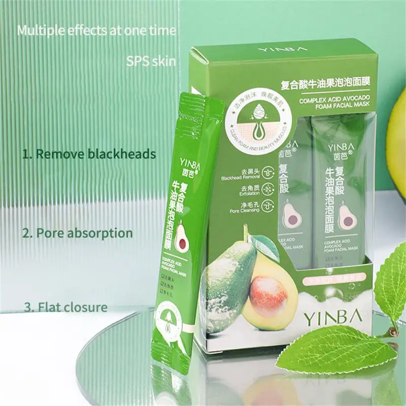 

1~20PCS Yinba Compound Avocado Bubble Facial Mask Cleanses Pores Replenishes Moisture Removes Blackheads Exfoliates Smears