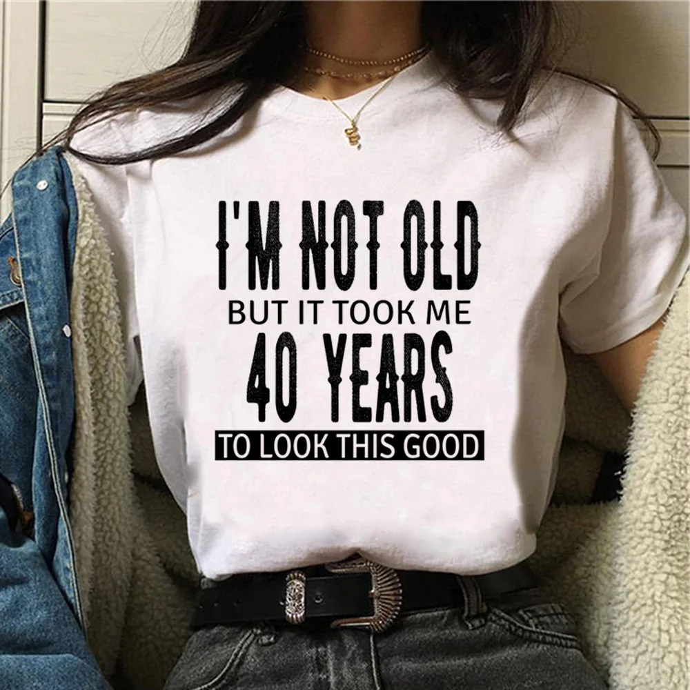 

Футболка женская на день рождения в стиле Харадзюку, 40 лет