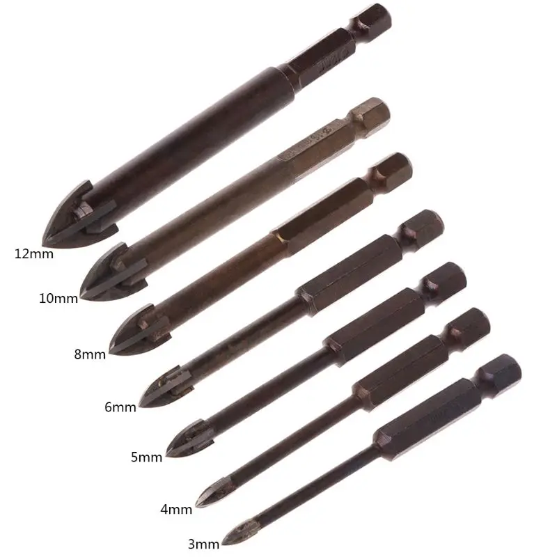 

C7AD Tipped Tile Drill Bits 6mm/8mm Installed in Hand Drill/Electric Drill