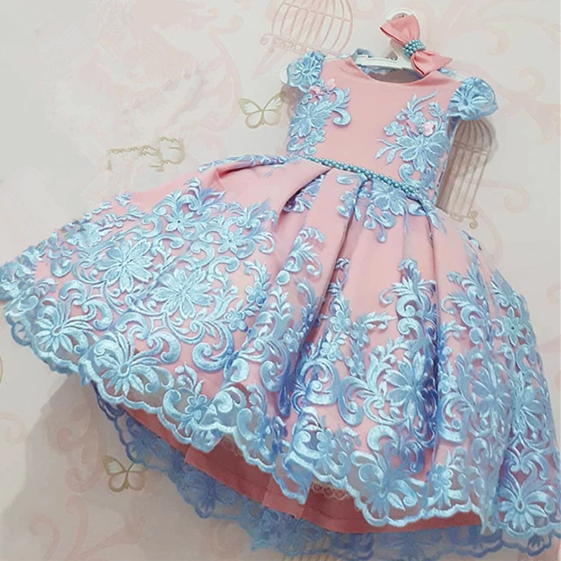 

Elegant Girls Party Dress Flower 4-10Y Girl Princess Dress For Wedding Gown Kids Dresses for Girls Evening Prom Pageant Dress