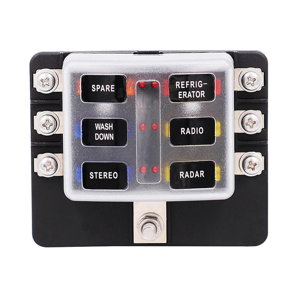 

1pc Car Fuse Box Holder Car RV 1 into 8 out Fuse Block Holder Screw Terminal Section Fuse Box Screw Wiring Terminal