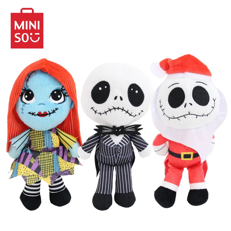 Мягкие плюшевые игрушки Disney Кошмар перед Рождеством Miniso Джек Скеллингтон Салли