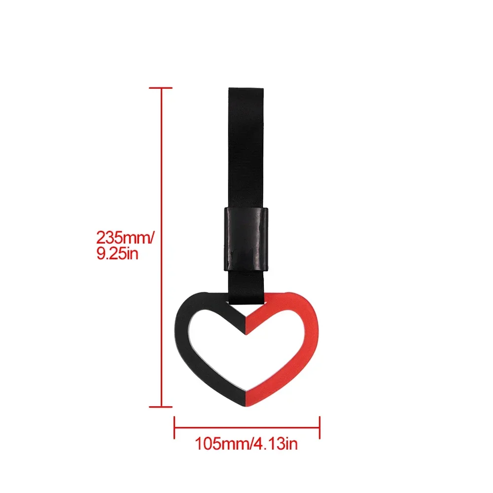 Универсальный JDM двойной цвет в форме сердца Tsurikawa кольцо черный нейлоновый