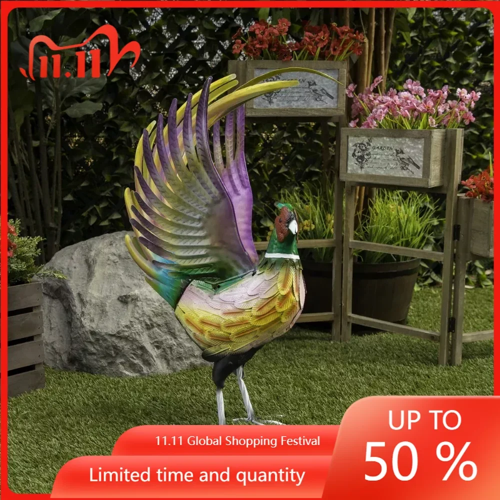 

Декоративные скульптуры для дома и украшения гостиной 7 "X 17" X 28 ", металлическая садовая Статуэтка петуха, статуэтки и статуэтки Budas