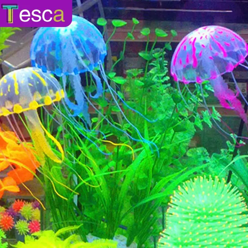 

Artificial Jellyfish Fish Tank Decor Fake Jellyfish Aquarium Ornament Underwater Live Plant Luminous Ornament Landscape