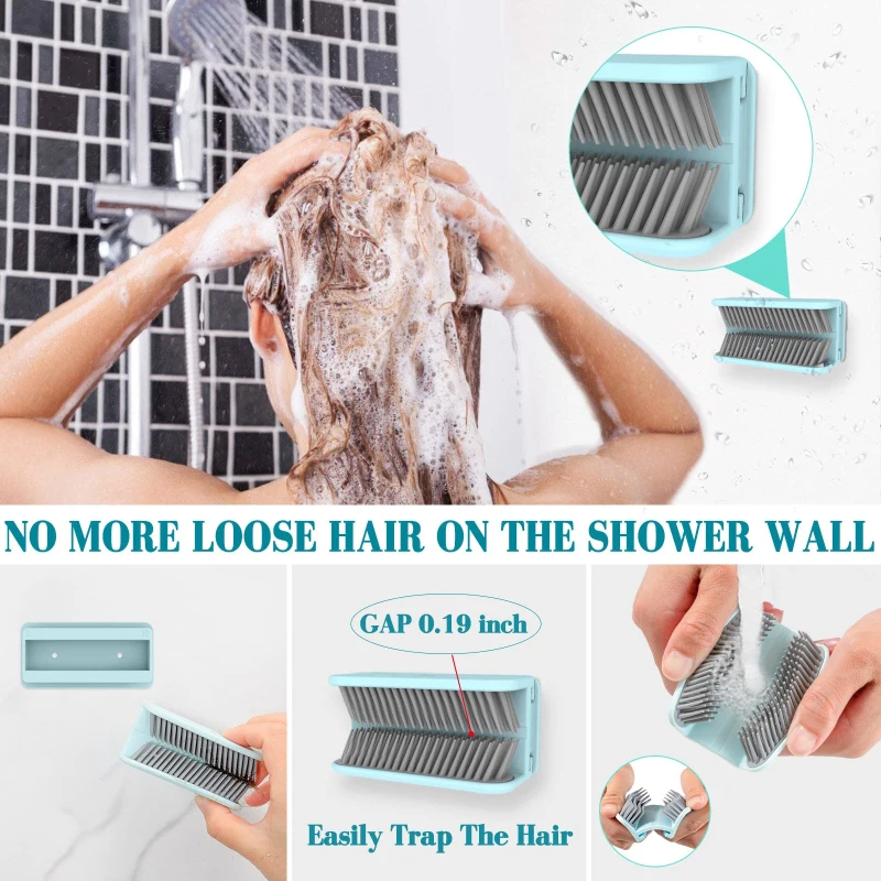 

1PC Shower Hair Catcher Wall Mounted Silicone Hairs Trap For Bathtub Drain Protector Collector Hair Stopper Bathroom Accessories