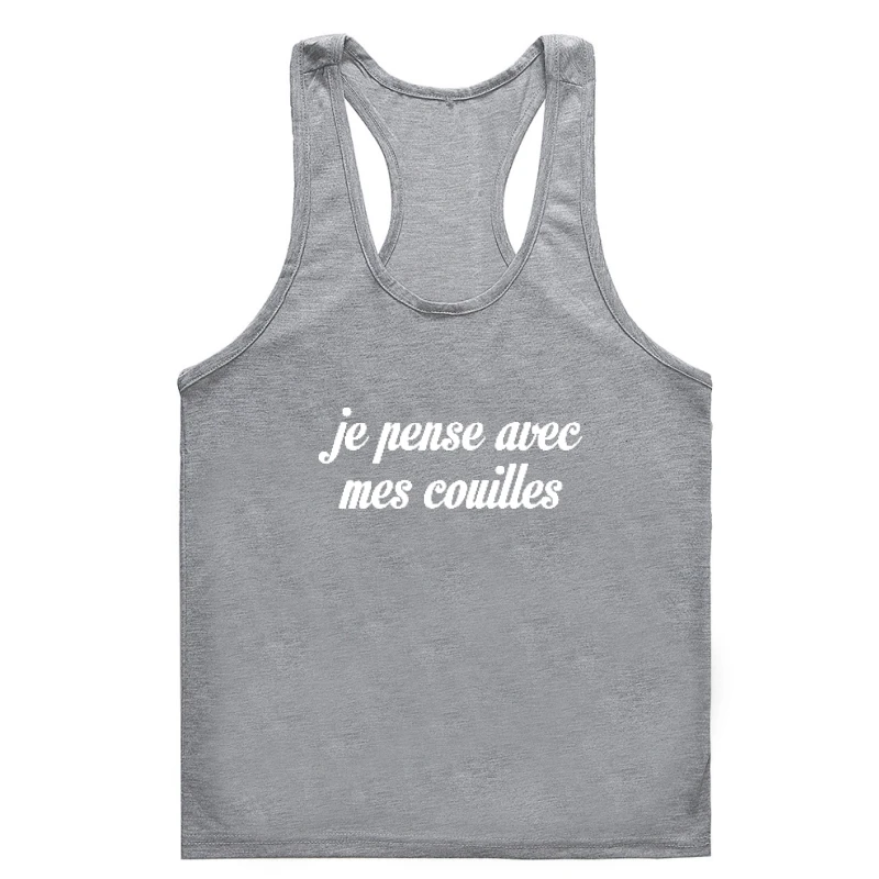 

Men gym tank top men tank Gym t-gym tank top men Je pense avec mes couilles black Gym t-gym tank top men man Women tank Gym t-g