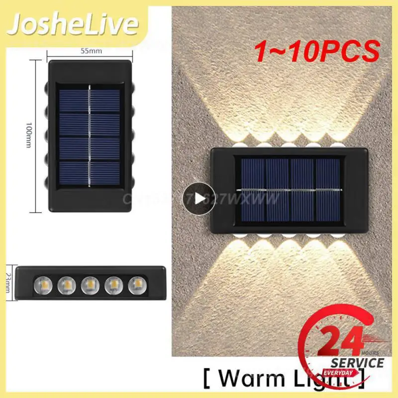 

Настенный светильник на солнечной батарее, уличное водонепроницаемое освещение, вертикальное и нижнее освещение для сада, улицы, ландшафта, балкона, 1 ~ 10 шт.