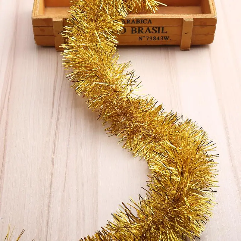 2 м 2025 фольгированная лента с мишурой гирлянда для рождественского украшения