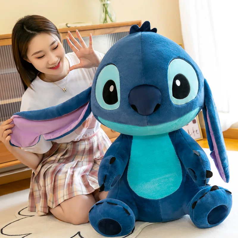 Disney Giant Size Lilo & Stitch Plush Toys Anime Kawaii Stuffed Animal Cute Cartoon Pillow Plushie Doll Couple Gift For Children