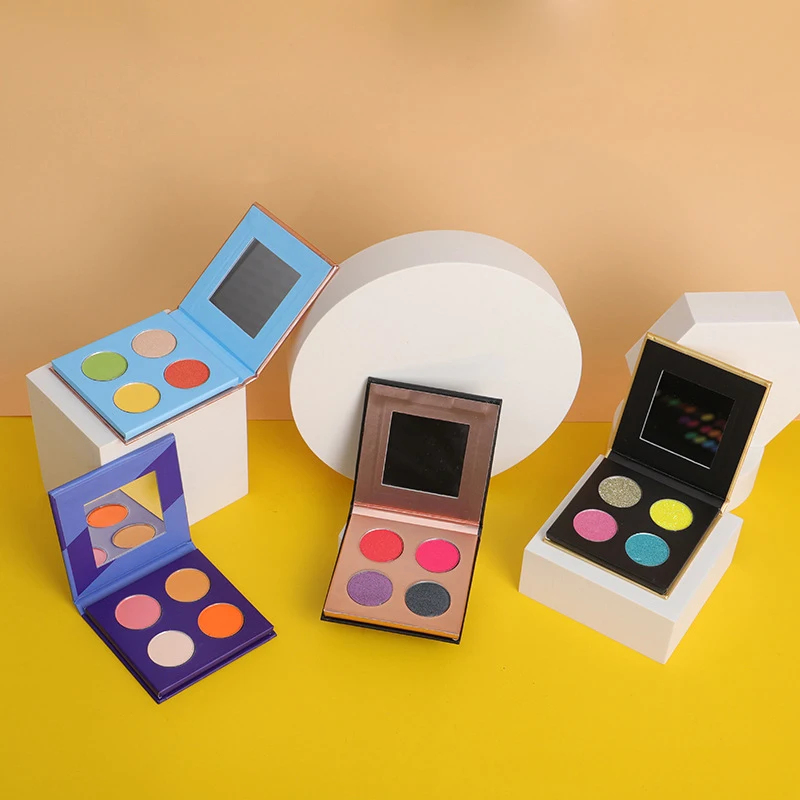 4-цветная водостойкая мерцающая матовая блестящая палитра теней под частной