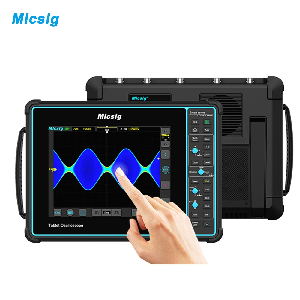 

Micsig Smart Automotive Digital Oscilloscope 100MHz 4ch 70Mpts Memory WIFI Handheld Scopemeter Upgraded from STO1104C to STO1004