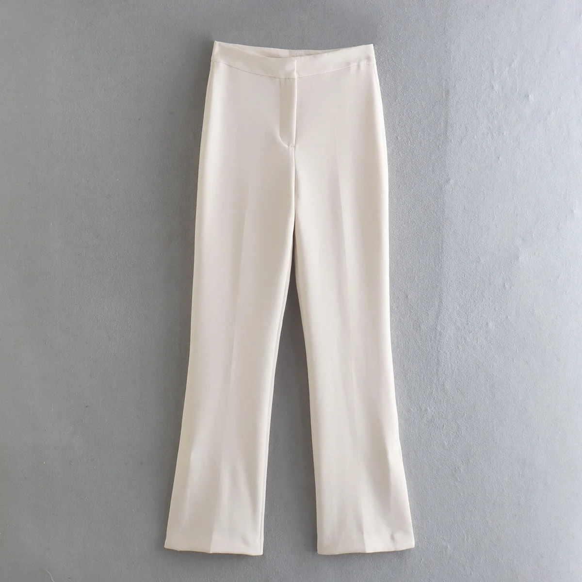 

2022 Women Fashion With Side Split Hems Straight Pants Vintage High Waist Zipper Fly Female Trousers Mujer