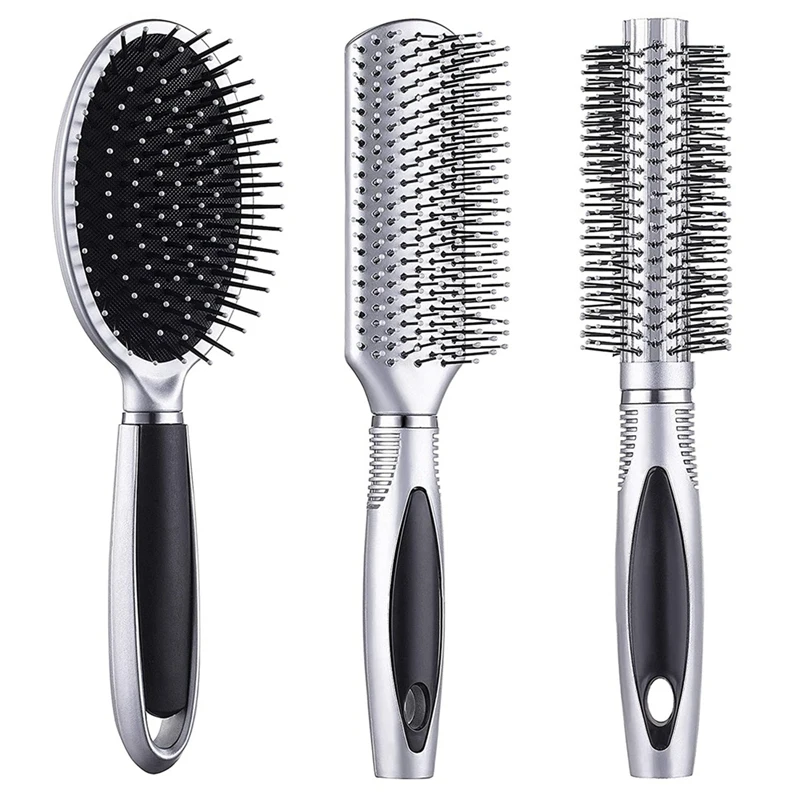 

Hair Brush Set - Paddle Brush,Round Blow Drying Hairbrush & Detangling Brush,Detangler Brush And Wide Tooth Comb