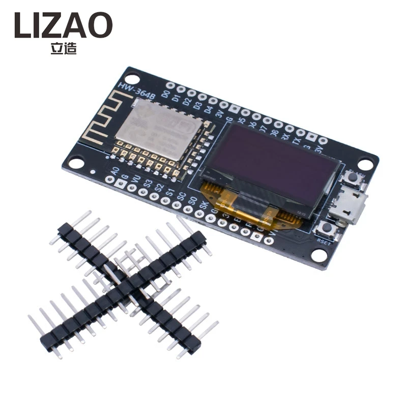 Фото Модуль WiFi LIZAO ESP8266 NodeMCU V3 ESP-12F с OLED-дисплеем 0.96 дюйма, плата разработки CH340 Type-C для Arduino MicroPython №2