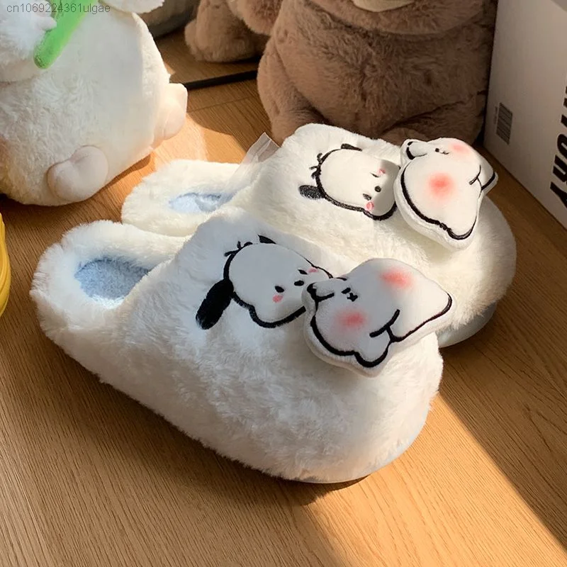 Новые Домашние хлопковые туфли Sanrio почточо кавайные женские осенне-зимние