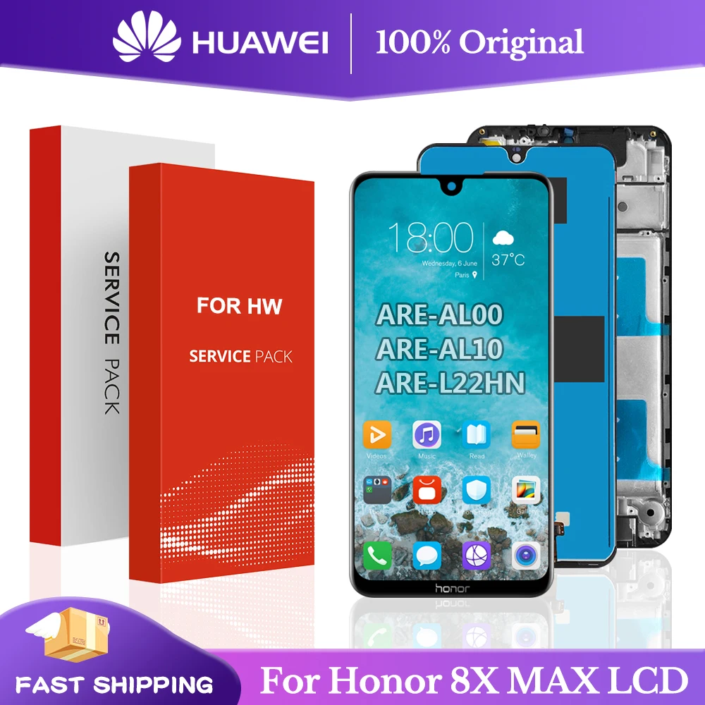 

7.12" Original For Huawei Honor 8X Max LCD Display With Frame Touch Screen Digitizer Assembly ARE-AL00 ARE-L22HN AL10 LCD Screen