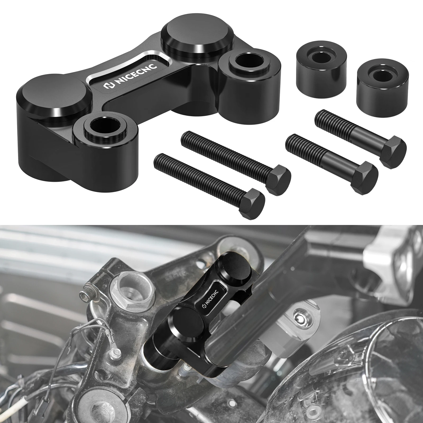 

2,5-дюймовая пластина с подъемным рулем для Harley Road King Street Bob FXBB/S Road Glide FLTRX Softail FXST Low Rider FXLR/S