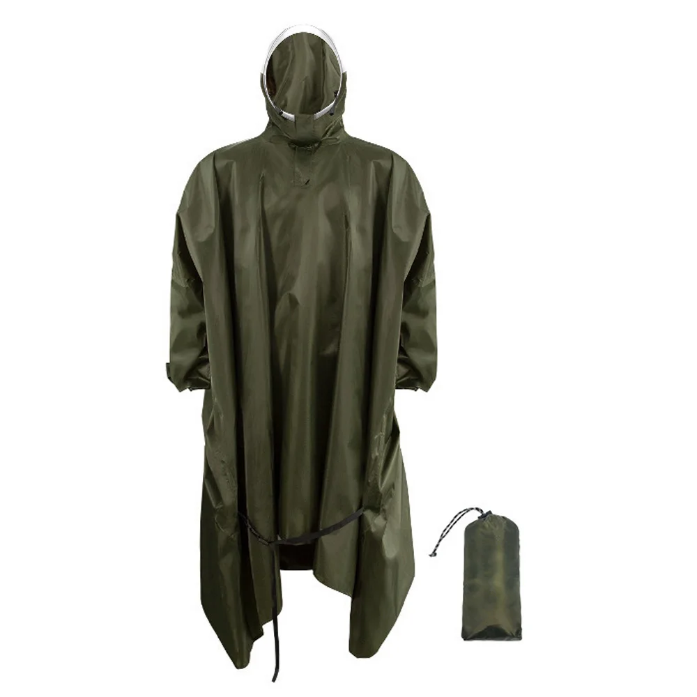 

New Nylon Unisex Raincoat Thickened Waterproof Rain Coat Women Men Black Camping Waterproof Rainwear Suit