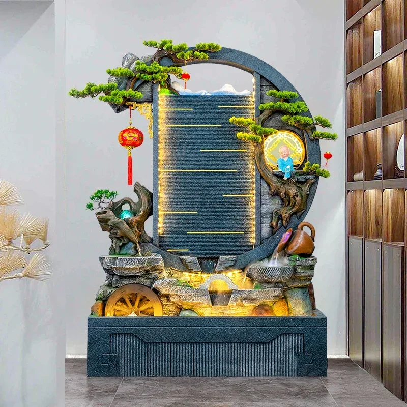 Занавеска для воды настенный фонтан рыбный пруд экран пейзаж домашняя компания