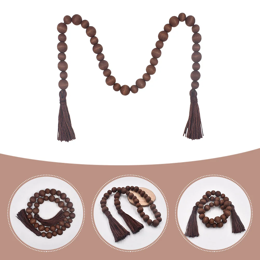 Шпагат кисточка бусины гирлянда креативный деревянный простой кулон из бисера