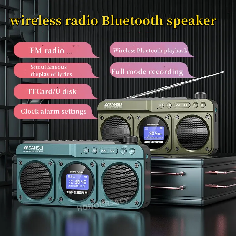 

New Mizuho F28 Vintage Radio Wireless Bluetooth Speaker Dual Speaker Portable Stereo Subwoofer Bluetooth Audio Mini Plug-in Walk