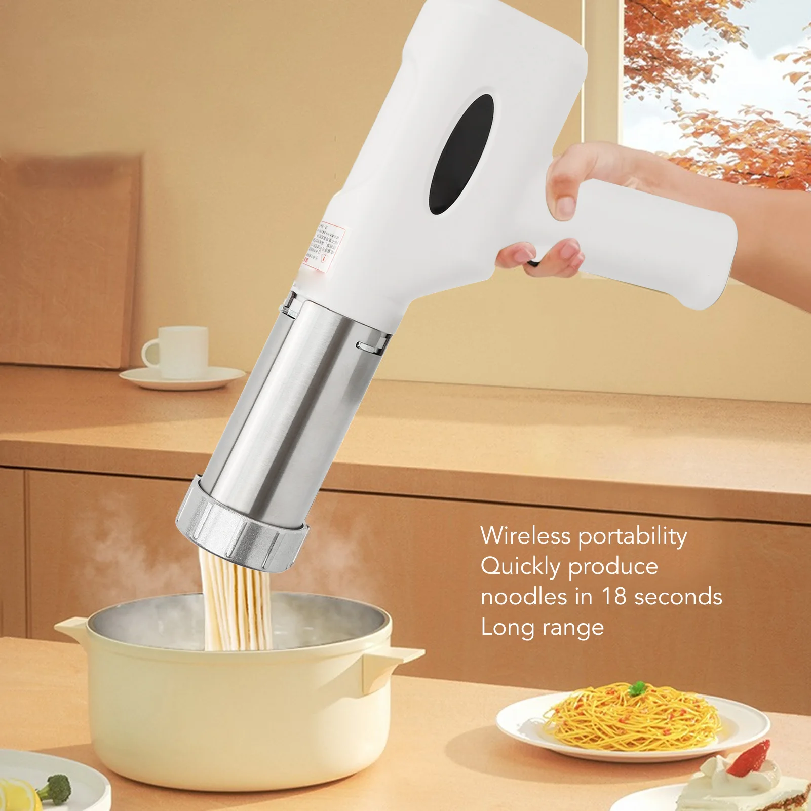 Household Electric cordless Pasta Maker Noodle Machine Home Automatic  Charging Handheld Small Electric Surface Press Gun