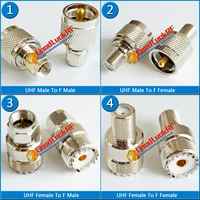 1 pcs kit set f to uhf pl259 so239 connector f to uhf male female plug f uhf tv brass straight rf coaxial adapters