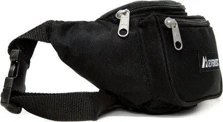 Everest Unisex Signature Waist Fanny Pack, Black