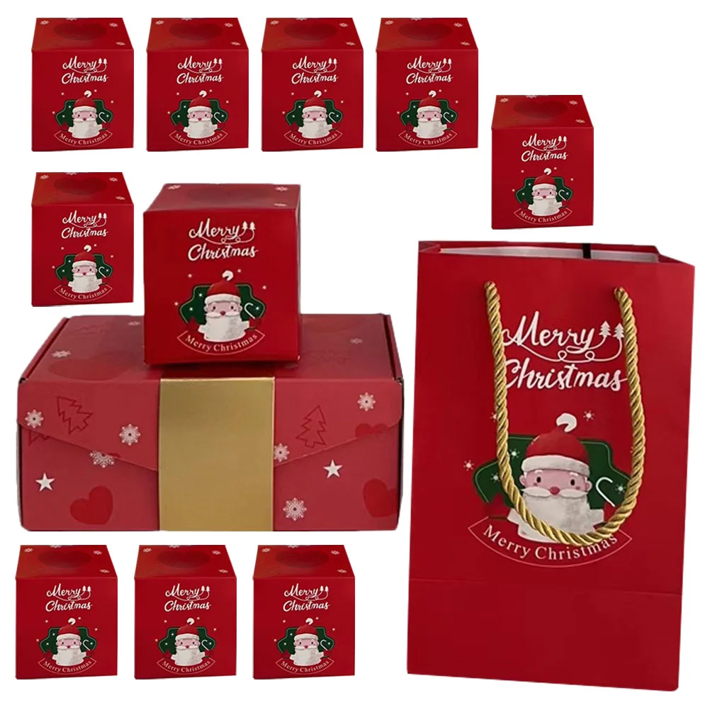 

1 Набор рождественских подарочных коробок, похлопывающие коробки для конфет, коробки для подарков на Рождество, яркая подарочная коробка