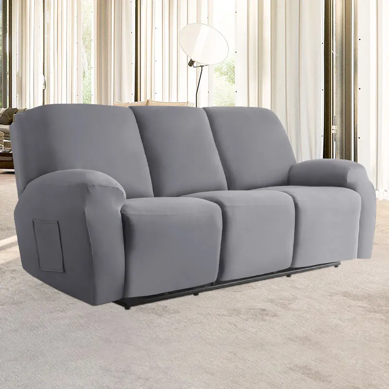 2/3/4 местный однотонный полиэстеровый чехол для кресла с карманом гостиной