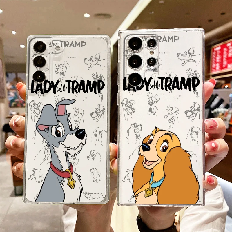

Lady and the Tramp Transparent Phone Case For Samsung S23 S22 S21 S20 FE Ultra Pro Lite S10 S10E S9 S8 Plus 5G Cover Shell Coque