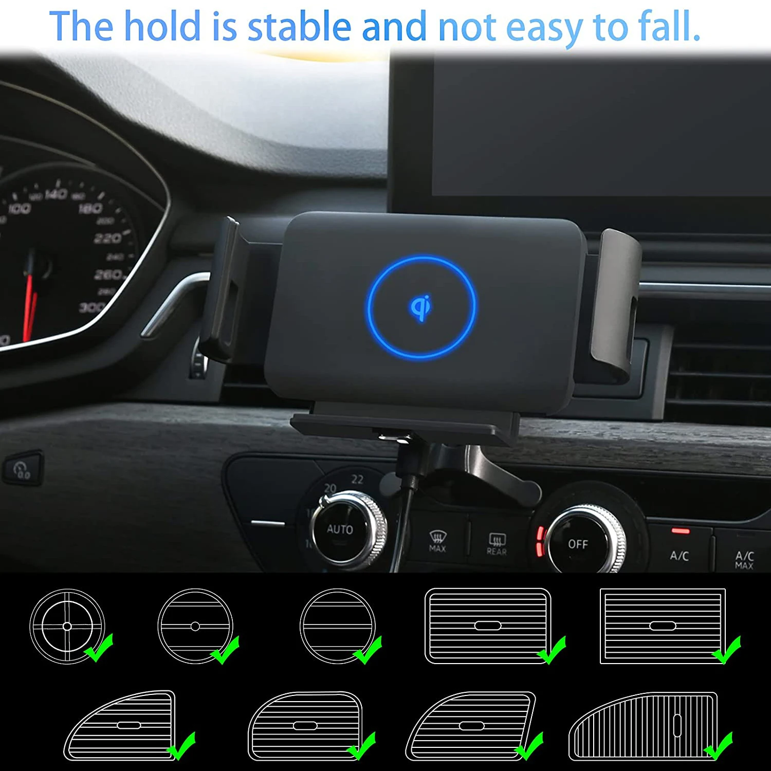 Folding Screen Car Wireless Charger 15W Fast Phone Charger Holder for Samsung Galaxy Fold Z 3 2 iPhone 12 Pro Max Huawei Mate X