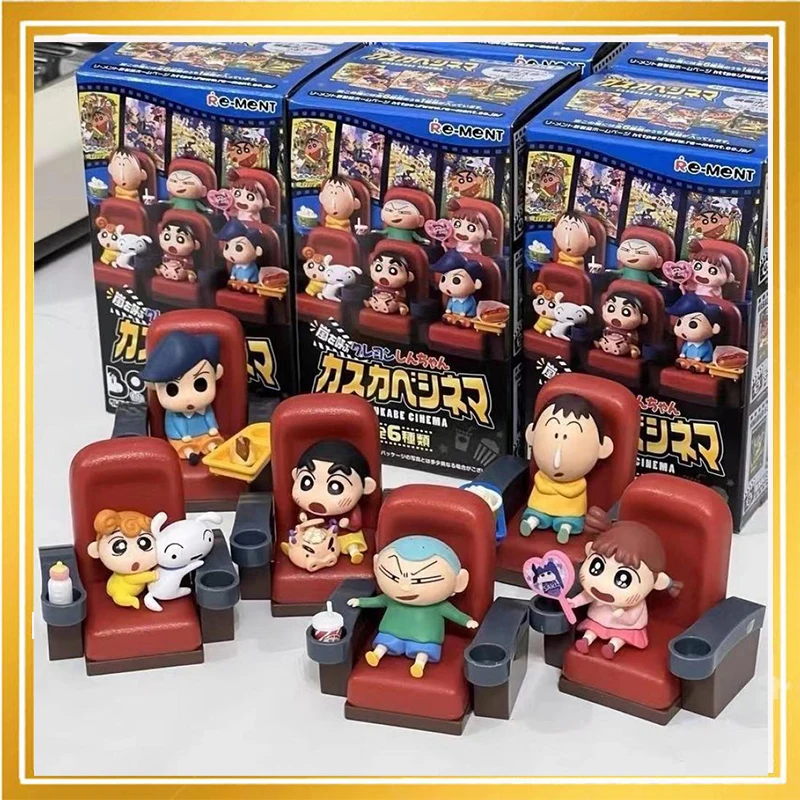 

8CM Re-Ment Crayon Shin Chan Anime Figure Cartoon Peripheral Cinema Series Decorations Action Figurines Collection Toys Gifts