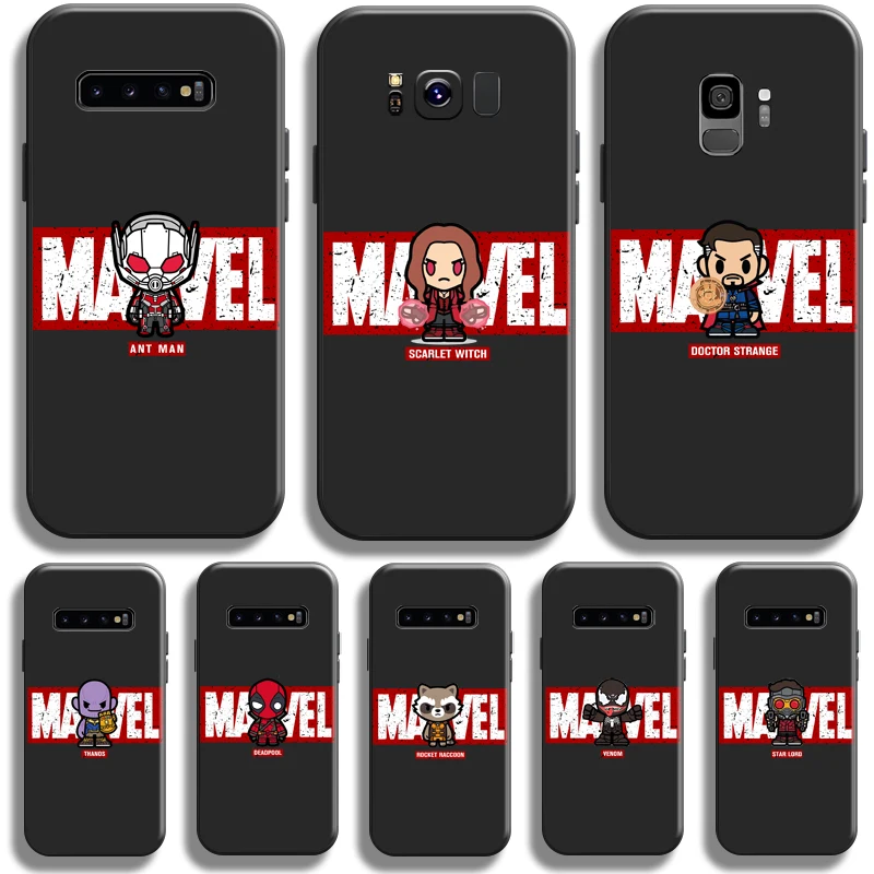 

Avengers Marvel Logo Phone Case For Samsung Galaxy S10 5G S10 S9 S8 Plus S10E S10 Lite Soft TPU Liquid Silicon Black Carcasa