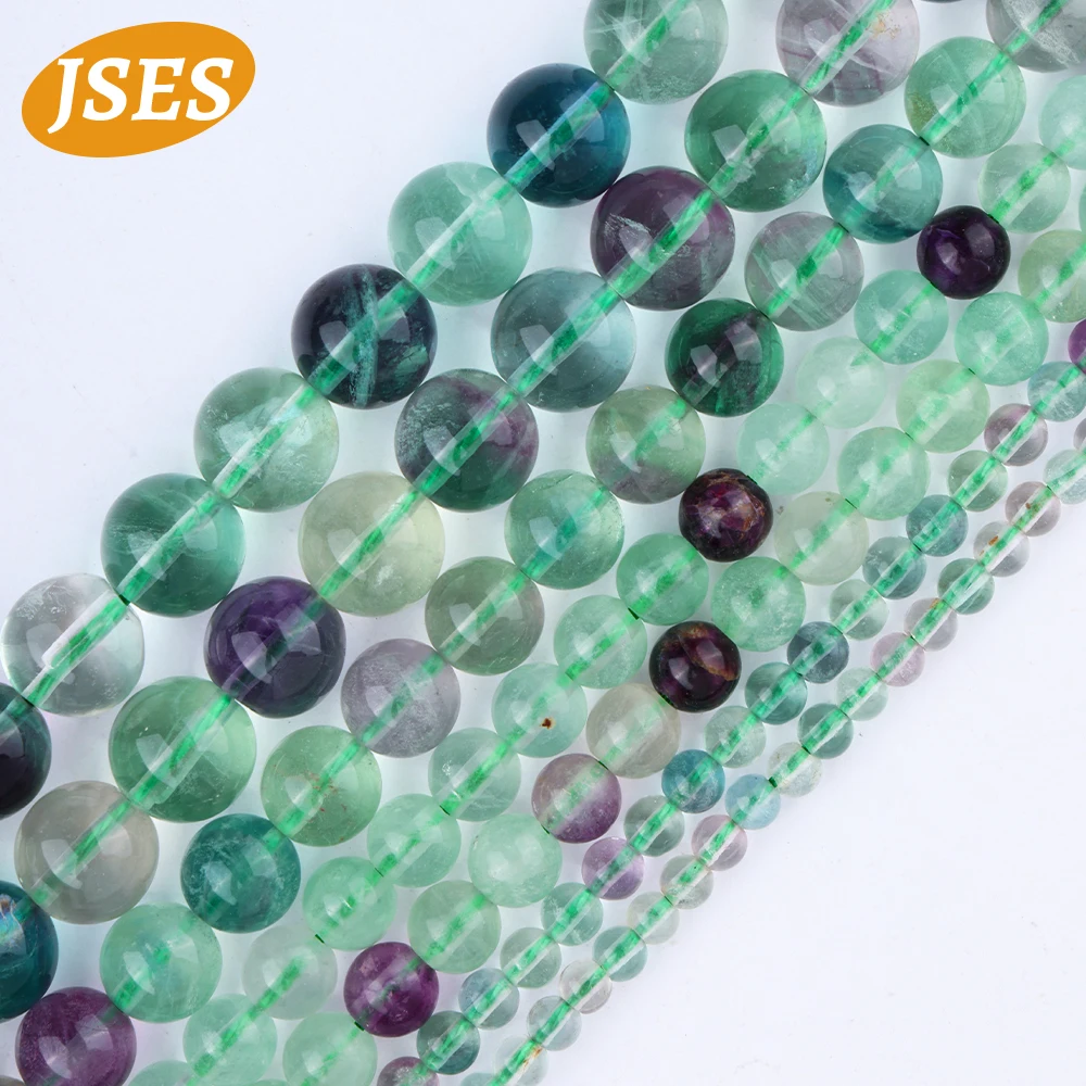 JSES натуральные красочные флюоритовые бусины-разделители для изготовления